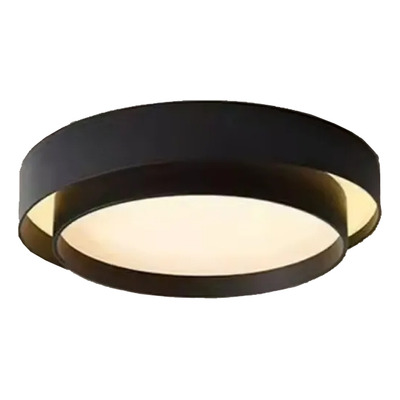 Plafon Led Sal Negro Aplique 50cm 38w Luz Calida Dx