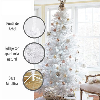 Arbol Navidad Artificial 2.10 M Pino Frondoso Color Blanco