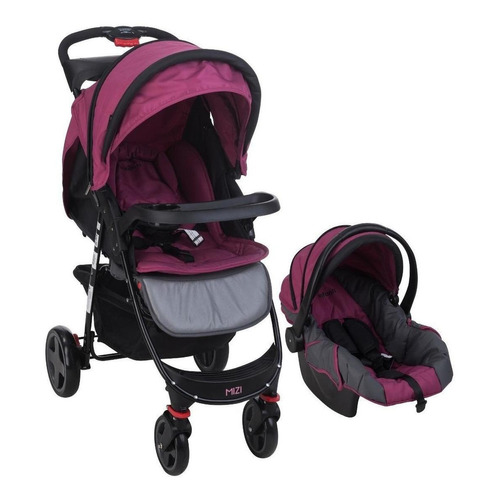 Carriola Infanti Melange Black Mizi Reclinable Portabebe Color Cassis