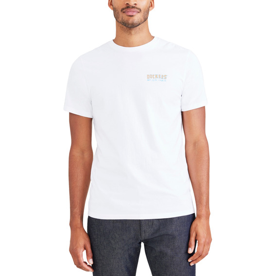 Polera Hombre Graphic Tee Slim Fit Blanco Dockers