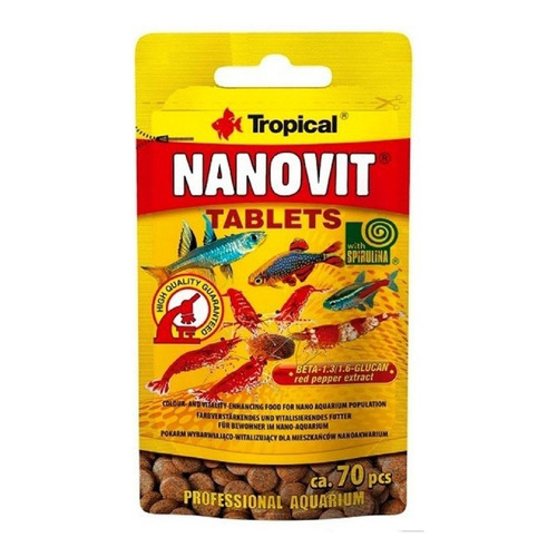 Tropical Nanovit Tablets 10gr Tabletas Fondo Spirulina Polyp
