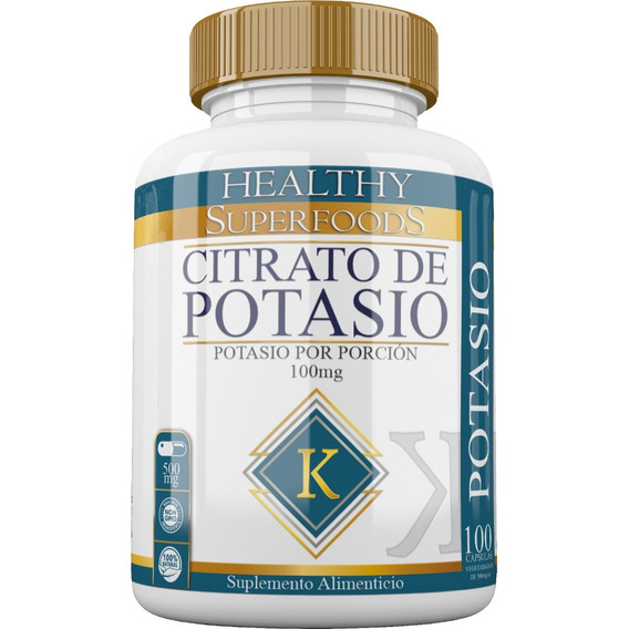 Citrato De Potasio Premium 100 Capsulas Sabor Natural