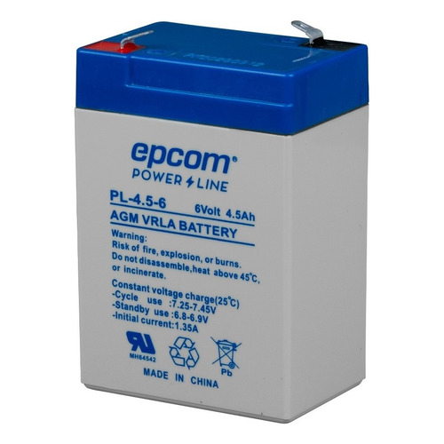 Bateria Recargable Respaldo 6v 4.5 Ah 47 X 107 X 70 Mm Epcom