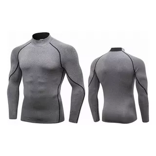 Playera Licra Deportiva Gym Compresión Cuello Ruso