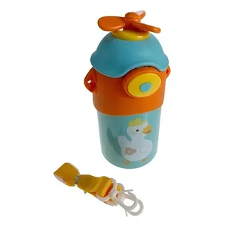 Garrafa Térmica Patinho Hélice C/ Alça 550ml Infantil Canudo