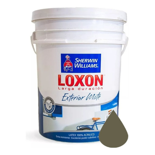 Sherwin Williams Loxon pintura latex exterior 20L color gris cemento