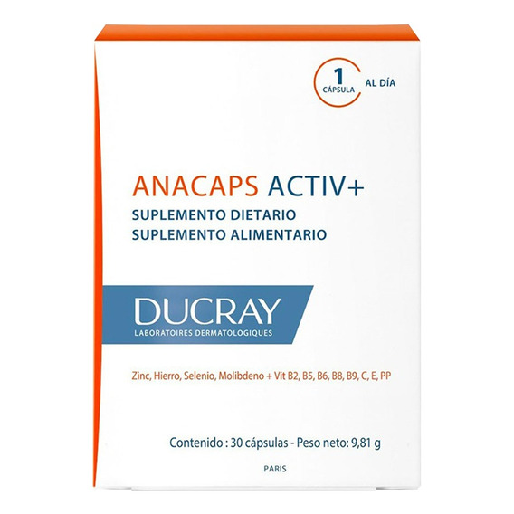 Ducray Anacaps Active+ Tratamiento Anticaída En Cápsulas X30