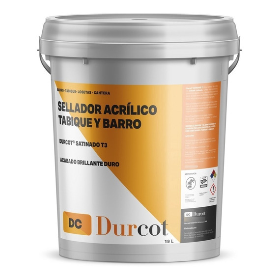 Sellador Satinado - Para Tabique, Barro - Durcot T3 - 19l 