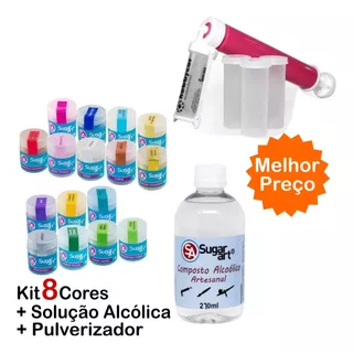 Kit Confeitar 8 Pó Decora Alimentício Comestível Bolo Brilho