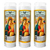 3 Piezas Veladoras Virgen Del Carmen