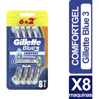 Maquina Afeitar Prestobarba Gillette Blue3 Cool Pack X8 Unid