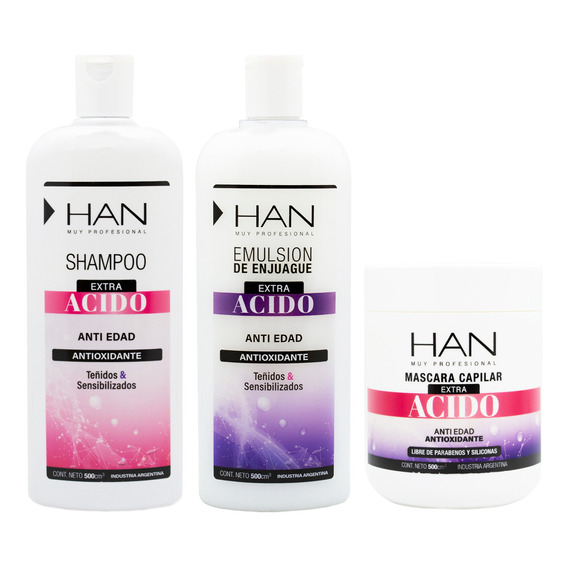 Han Extra Acido Kit Shampoo + Enjuague + Mascara Grande