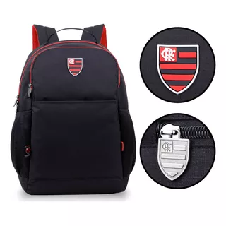 Mochila Esportiva Escolar Juvenil Flamengo Rubro Negro