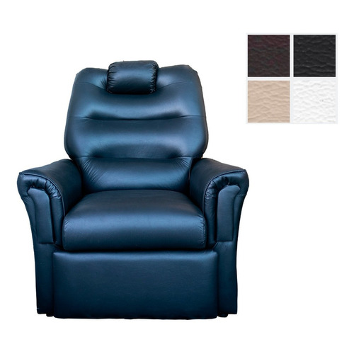 Poltrona reclinable Soles Muebles Relax de 1 cuerpo color negro de cuero sintético