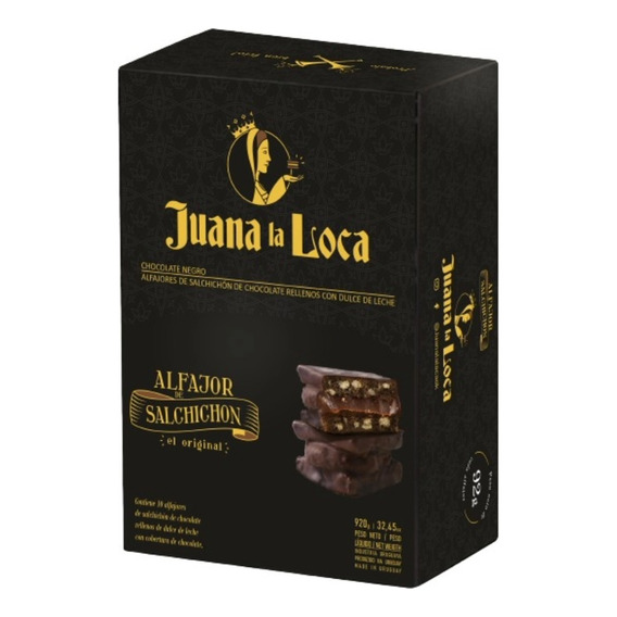 Alfajor De Salchichon Chocolate Negro Juana La Loca X10