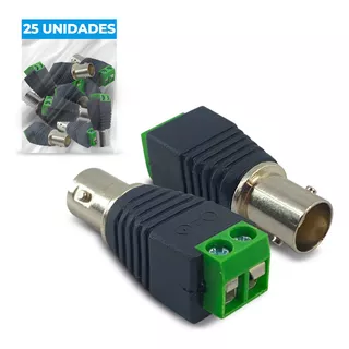 25 Pcs Plug Conector Bnc Femea Com Borne De Parafuso Cor Preto