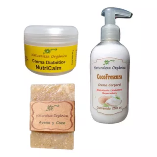 Set Artesanal P/ Diabeticos Crema+jabon Avena+crema Corporal