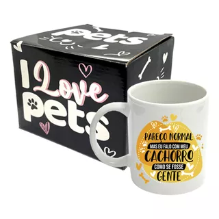 Caneca Porcelana 300ml - Pareco Normal - Pet Lovers Cachorro