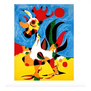 Cuadro Canvas Moderno Joan Miró El Gallo 70x90cm Bastidor
