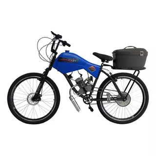 Bicicleta Motorizada 80cc Frdisk/susp Carenada Cargo Rocket Cor Azul Safira