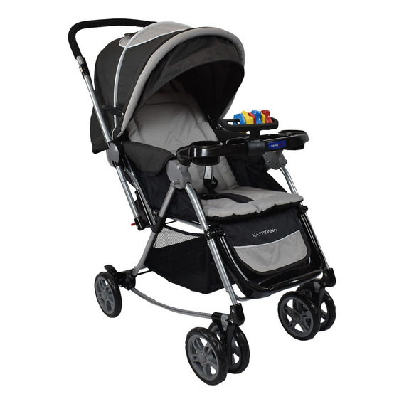 Coche Mecedora Bebe Happy Baby Logan Color Negro Chasis Negro