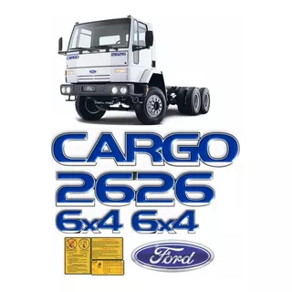 Kit Adesivos Compatível Ford Cargo 2626 6x4 Emblema Kit71 Cor Padrão