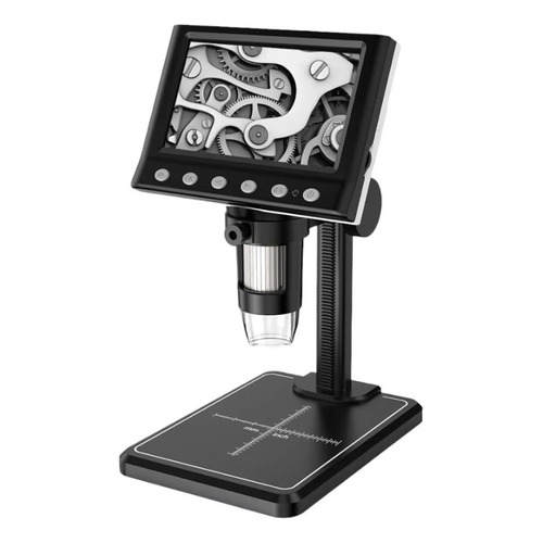 Microscopio Profesional Con Pantalla Y Base 1080p Color Negro