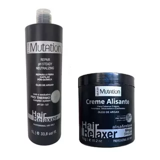 Creme Alisante 1kg + Shampoo Neutralizante Hair Mutation 1l