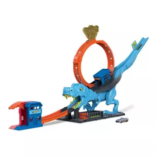 Hot Wheels City Pista De Juguete T-rex Devorador Color Multicolor