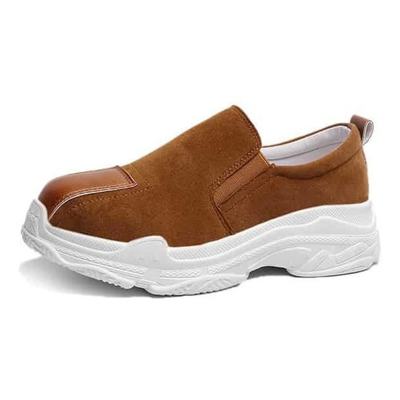 Zapatillas Café Slip-on Gamuza Shein