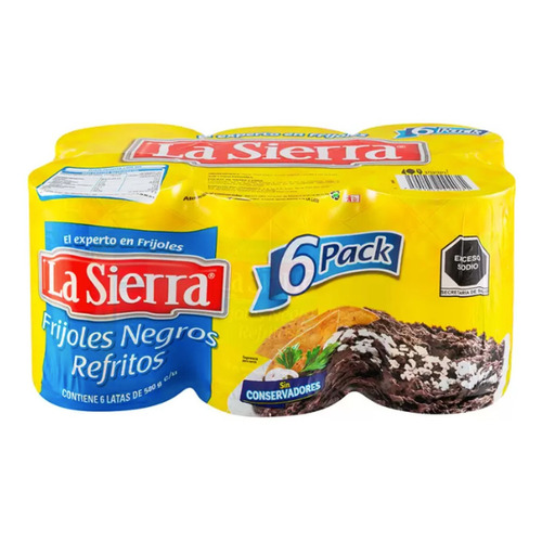 Frijoles Refritos Negros 6 Pzas De 580g La Sierra