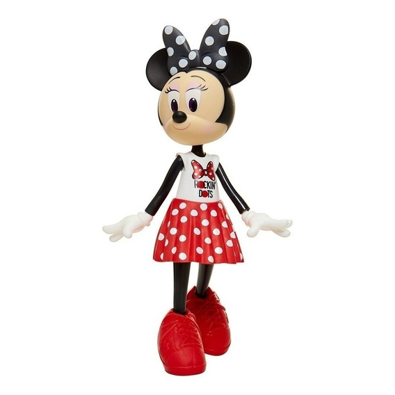Muñeca Minnie Mouse Lunares Rayas 24 Cm Altura Disney Oficia