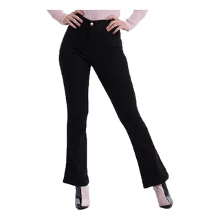 Pantalon Jean Oxford Mujer Tiro Alto Elastizado Calce Perfec