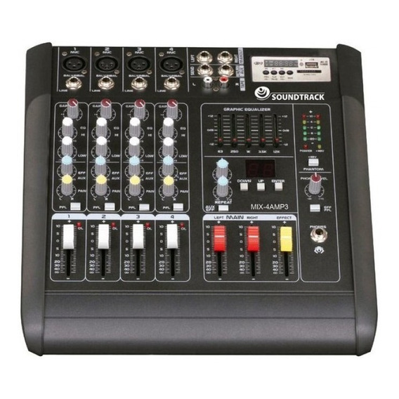 Mezcladora Amplif. 4 Canales 150w Usb/sd/in Mix4amp3 So...