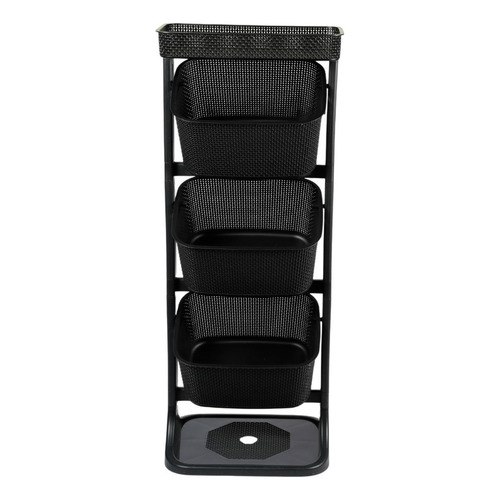 Multiestante Organizador Cocina Canastas Frutas Verduras X 3 Color Negro