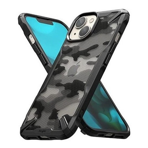 Funda Ringke Fusion X Camo Para iPhone 14 De 6.1 Design Color CAMO BLACK (Camuflado con bordes negro) iPhone 14 6,1