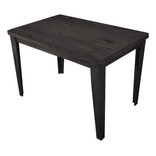 Mesa Madera Comedor Cocina Maciza Patas L Moderna 120x80 Tapa Negro Patas Negro