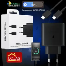 Carregador Fonte Turbo 45w Para Samsung Com Cabo Super Fast Cor Preto Lojas Casa