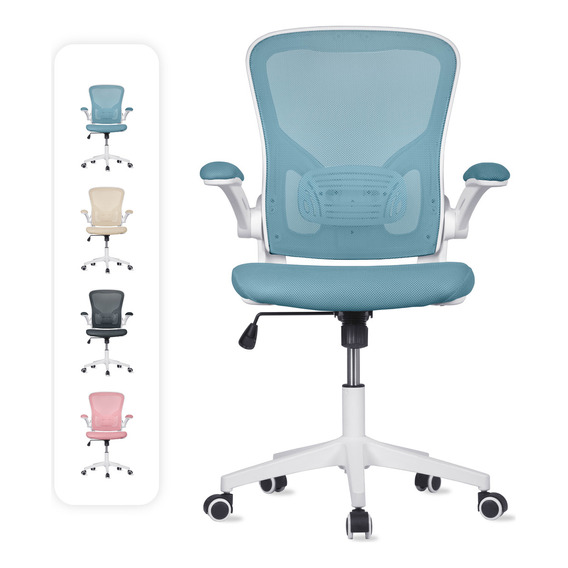 Silla Oficina Cosmo, Ejecutiva De Escritorio Ergonómica Color Azul Cerúleo