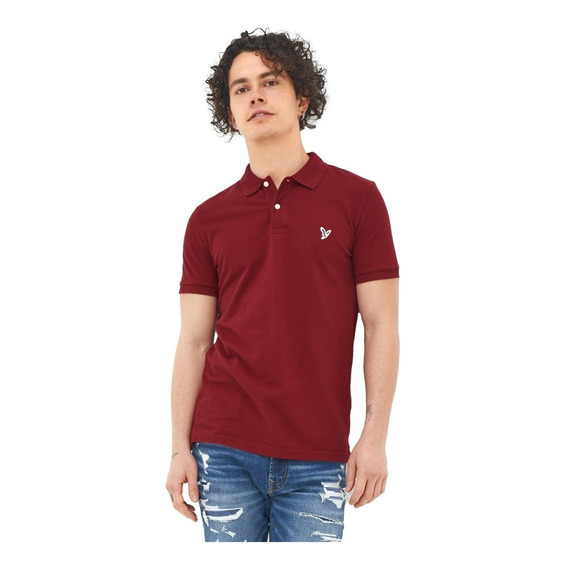 Playera Polo Slim Fit Flex Inv American Eagle-hombre