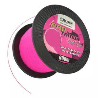 Linha De Pesca Crown Soft Pro Mono Tamba Pink 0,37mm 600mtr