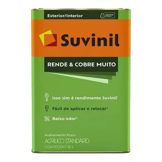 Tinta Suvinil Acrílica Rende E Cobre Muito - 18l