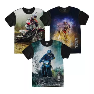 Kit 10 Camisetas Moto Cross Motos Extreme Off Road Radical 