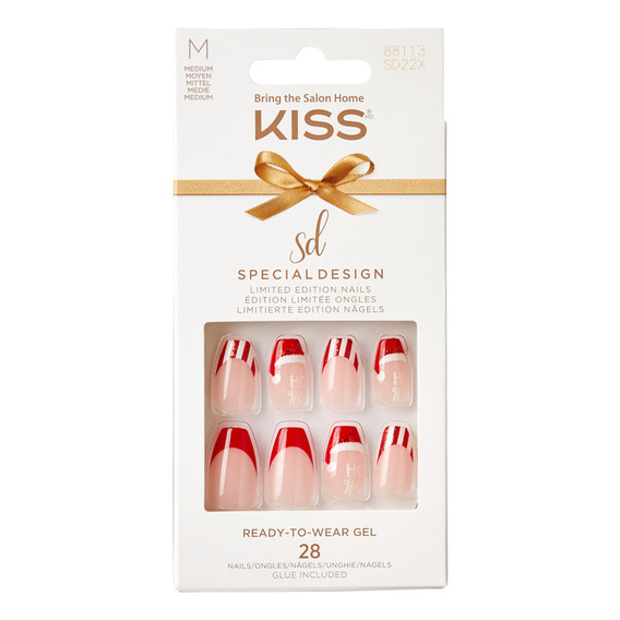 Kit Uñas Postizas Kiss Special Design Árbol De Navidad X28 U