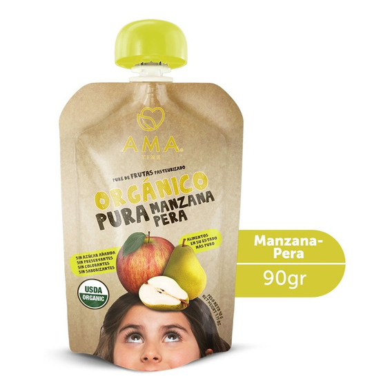 Ama Puré/compota  Manzana Pera Orgánico 90g