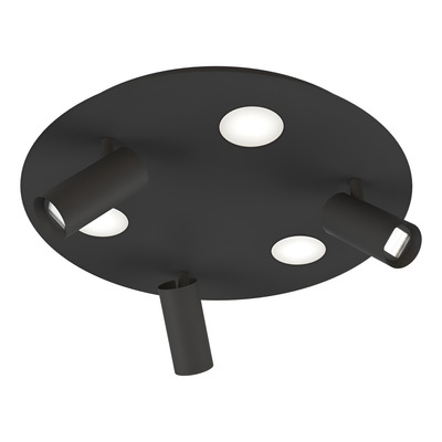 Lampara Plafon Techo 6 Luces Led 40w Nachos + Eyes Bl Ng Rd