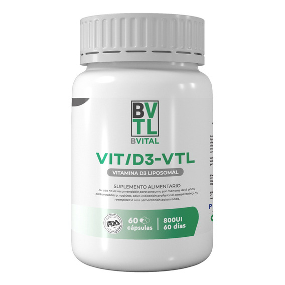 Vit/d3-vital - Vitamina D3 Liposomal 800ui / 60 Cápsulas Sabor Sin Sabor