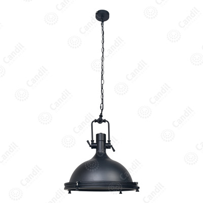 Lampara Colgante Industrial Terastia Negro Naval Metal Lk