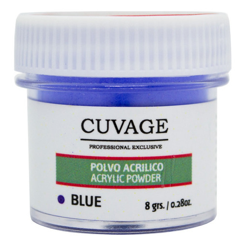 Cuvage Polvo Acrílico Polímero Pigmentado Color Uñas X1 Color Blue 8grs