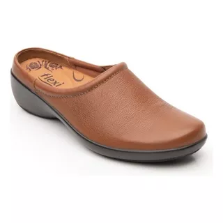 Zapato Mule Flexi Libra 51717 Tan Piel Dama